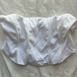 White corset crop top